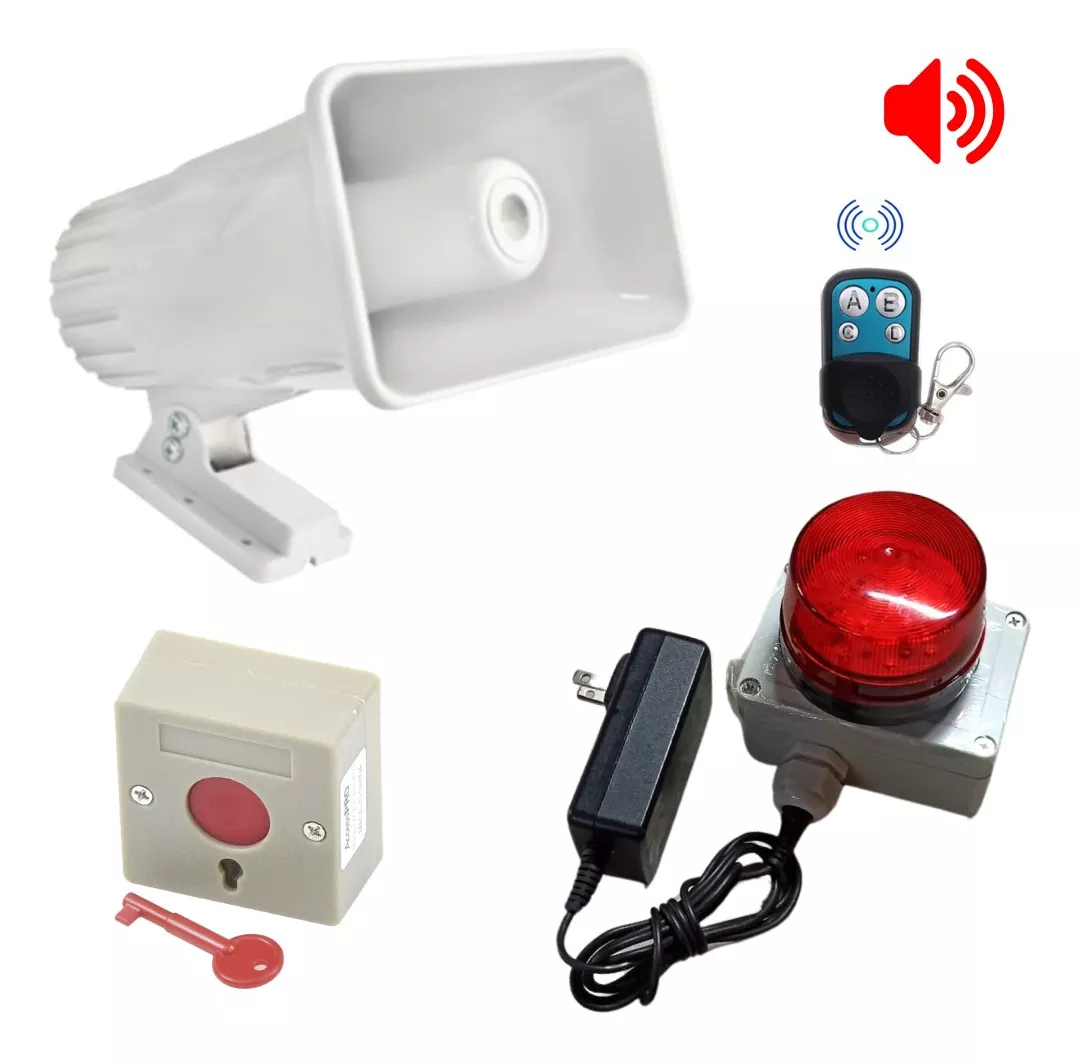 Alarma Vecinal Rf 433 Mhz 120 Db Boton De Panico Exterior