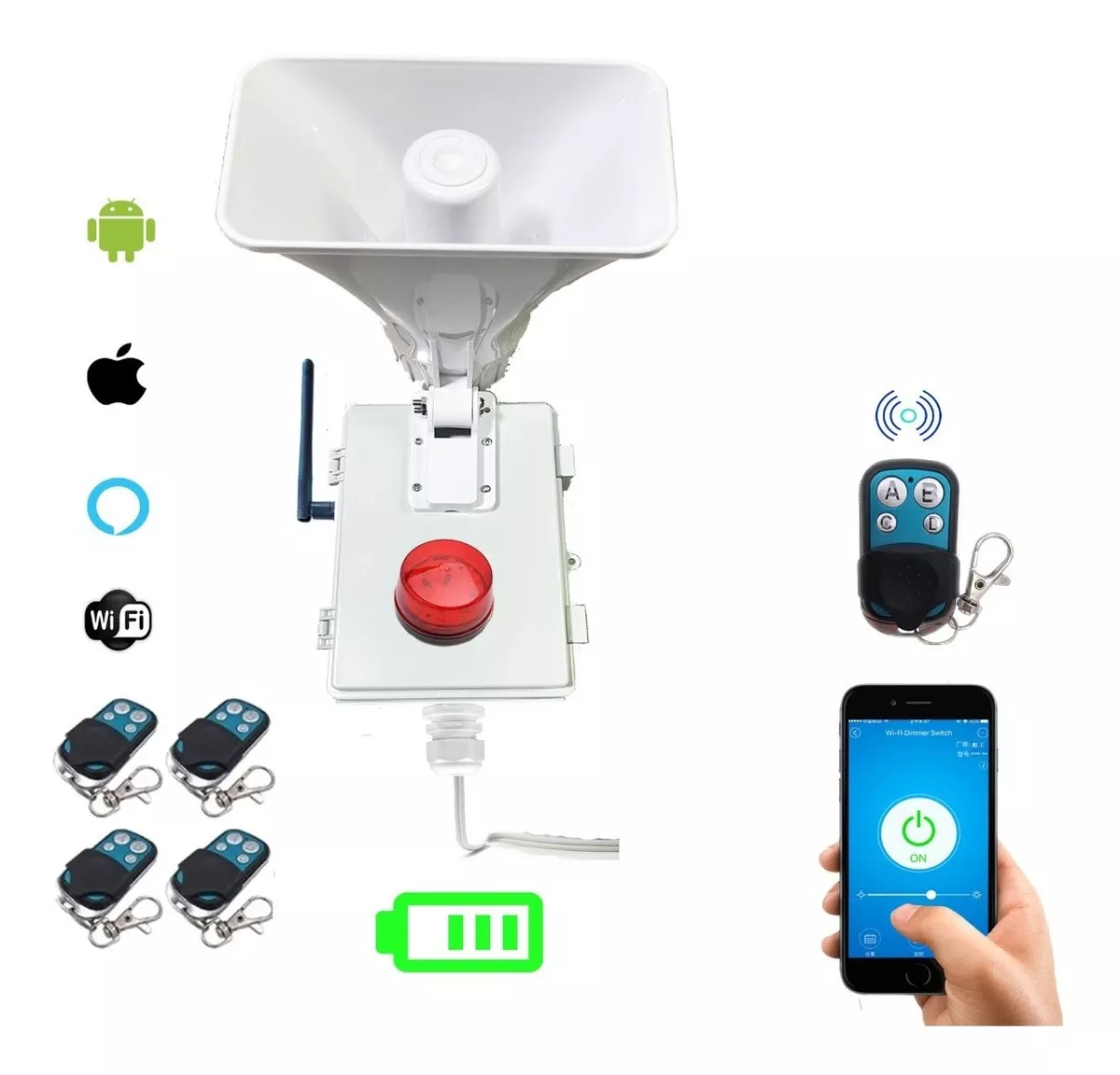 Alarma Vecinal Wifi Rf Con Bateria Respaldo App Android Ios