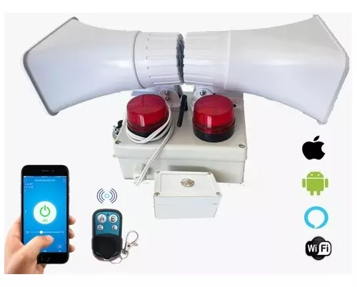 Alarma Vecinal Wifi Boton De Panico Doble Bocina Y Estrobo