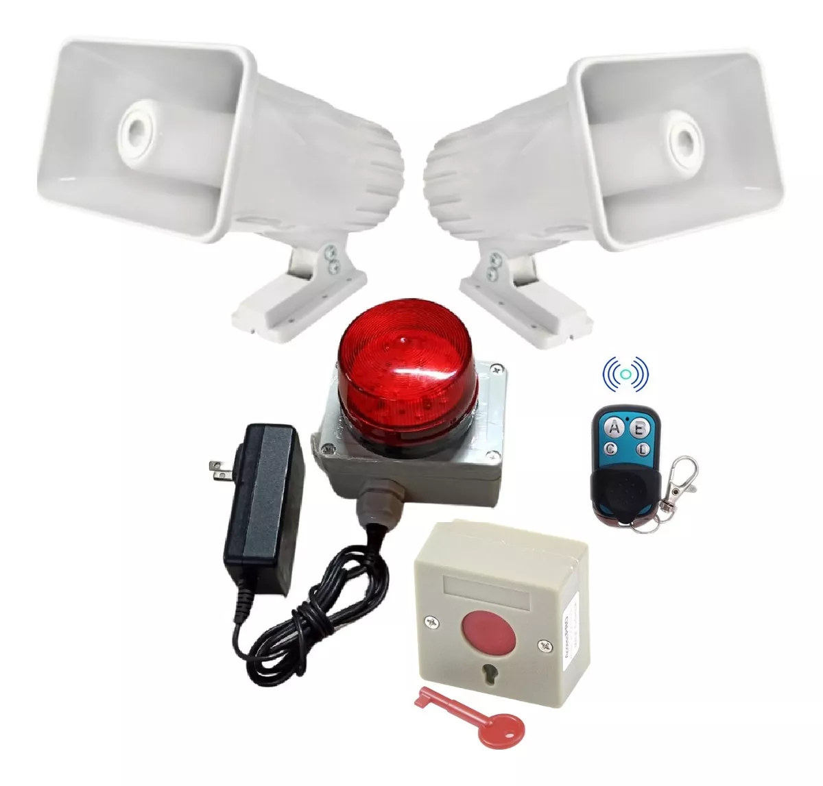 Alarma Vecinal Rf 433 Mhz Doble 120 Db Boton Panico Exterior