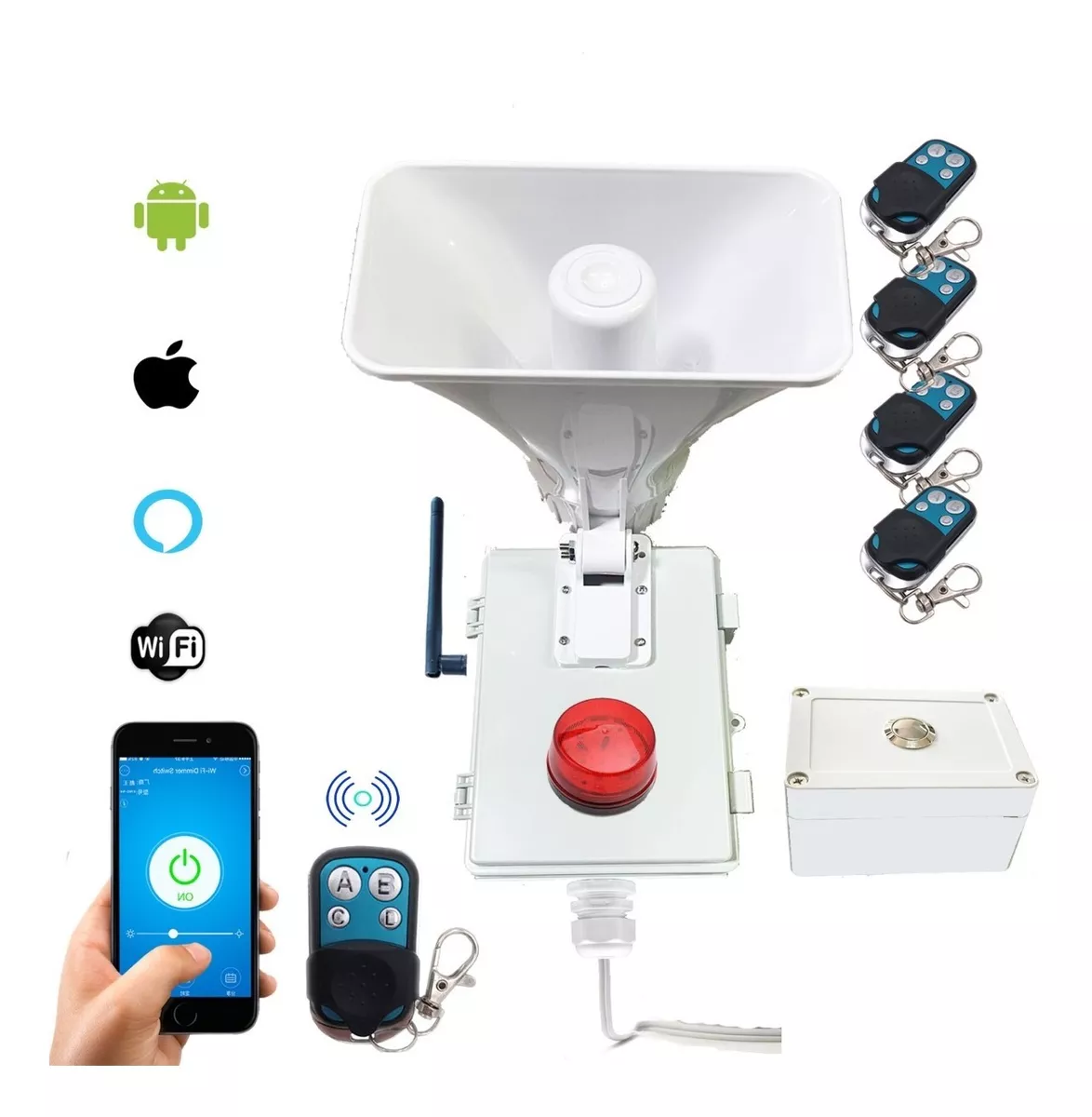 Alarma Vecinal Wifi Rf 433 Mhz Bateria De Respaldo Y Boton De Panico