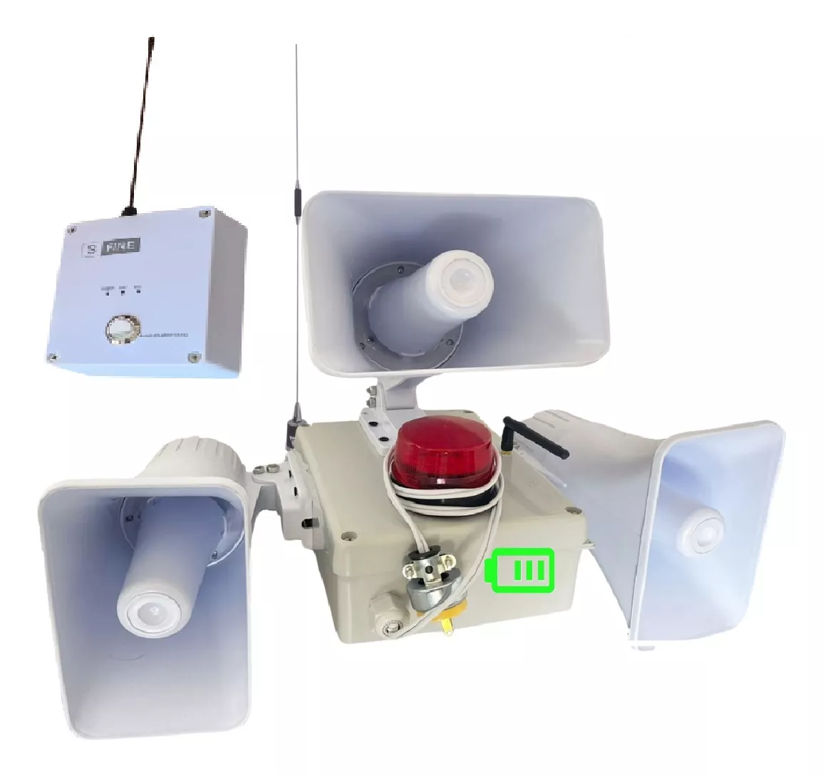 Alarma Vecinal Triple Sirena Inalámbrica 2000m Con Batería.