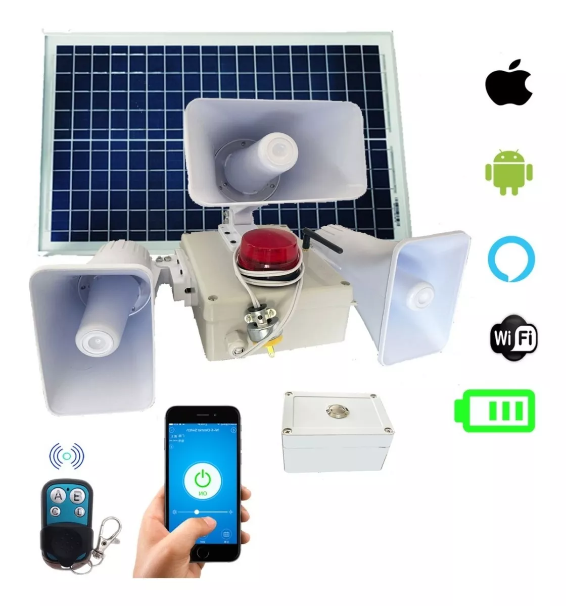 Alarma Vecinal Solar Wifi Rf Tres Sirenas Boton D Panico App