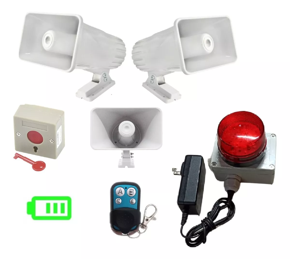 Alarma Vecinal Rf 433 Mhz 120db Triple Boton Panico Exterior