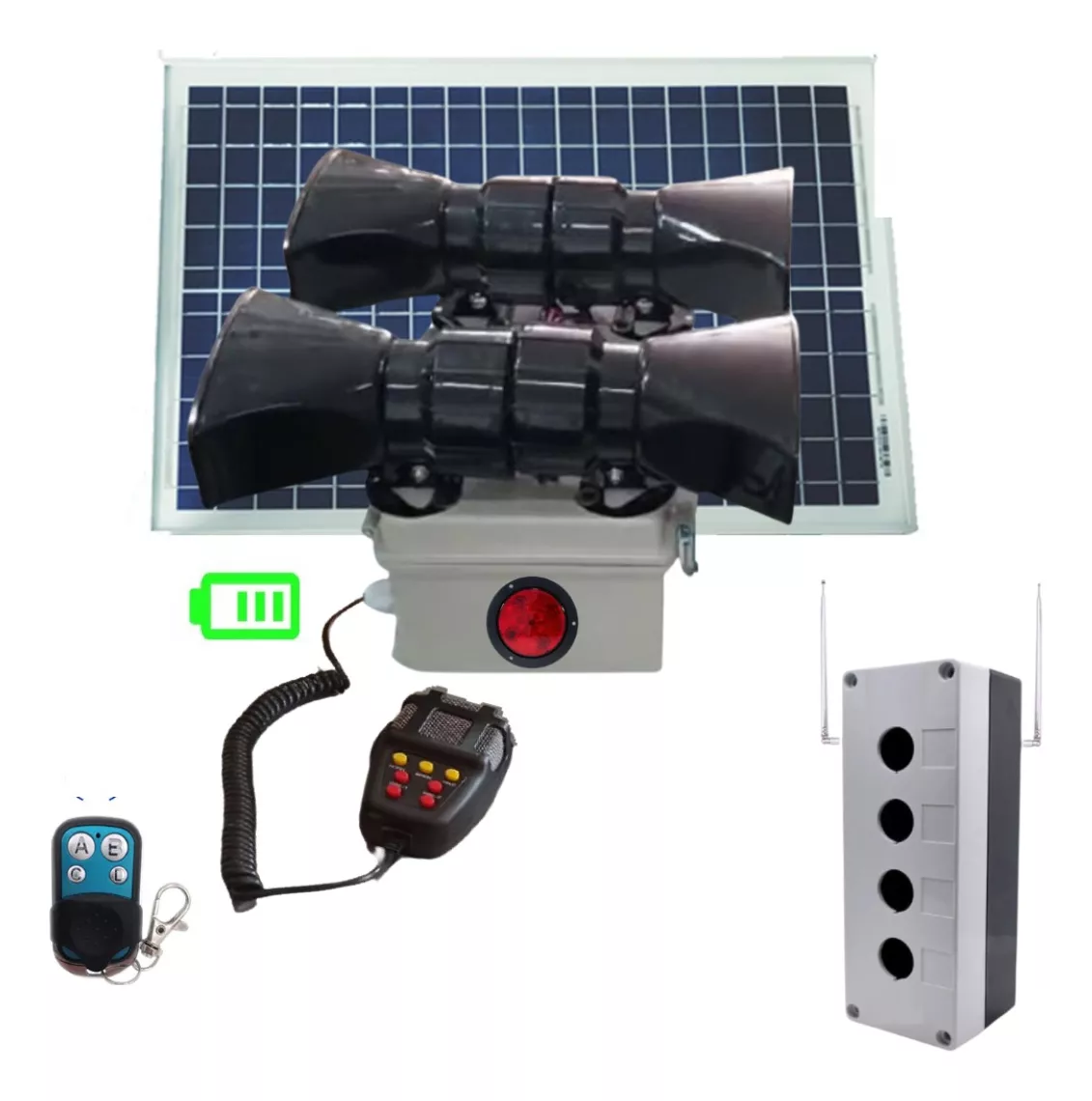 Alarma 4 Sirenas Wifi Rf Solar 4 Sonidos Con Bp, Altavoz