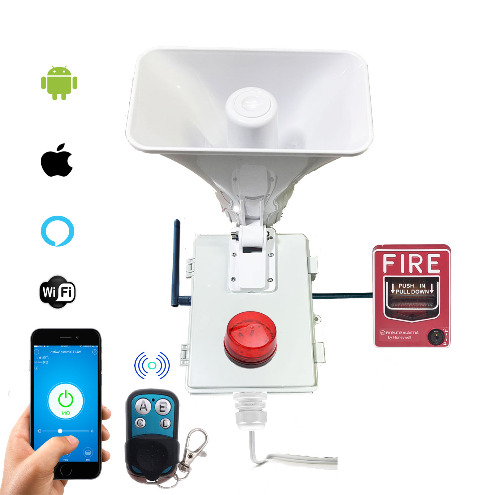 Alarma Vecinal Wifi Rf 433 Con Boton Fire App Android Ios