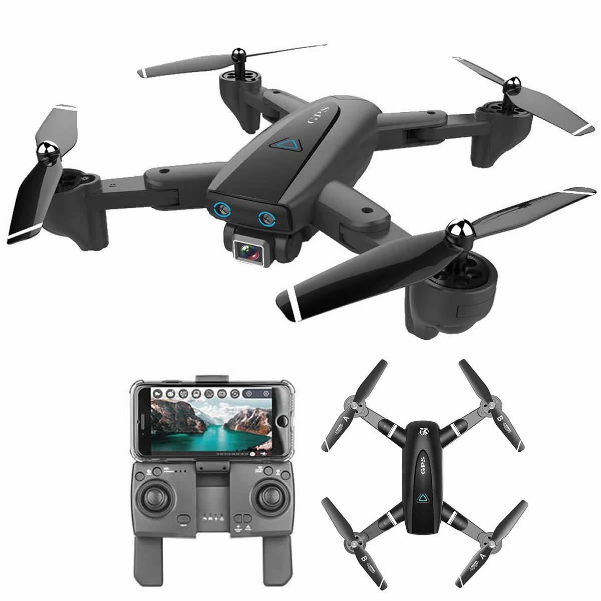 Drone Quadcopter GPS wifi  FPV plegable camara 1080 HD