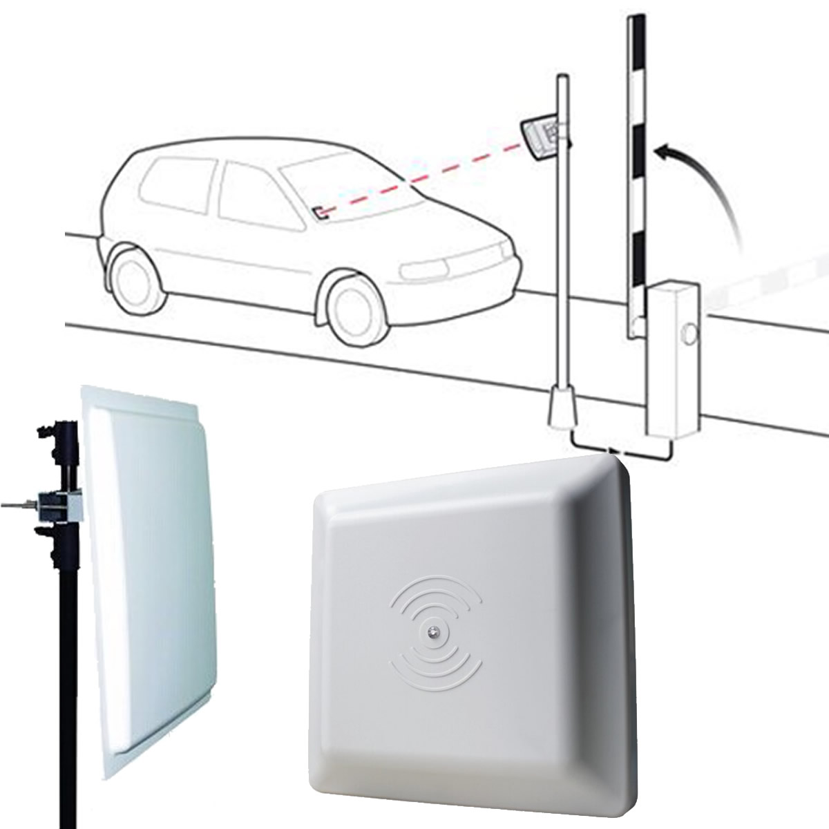 Lector Uhf 6mts Rfid 8db Vehicular Acceso Smart Software