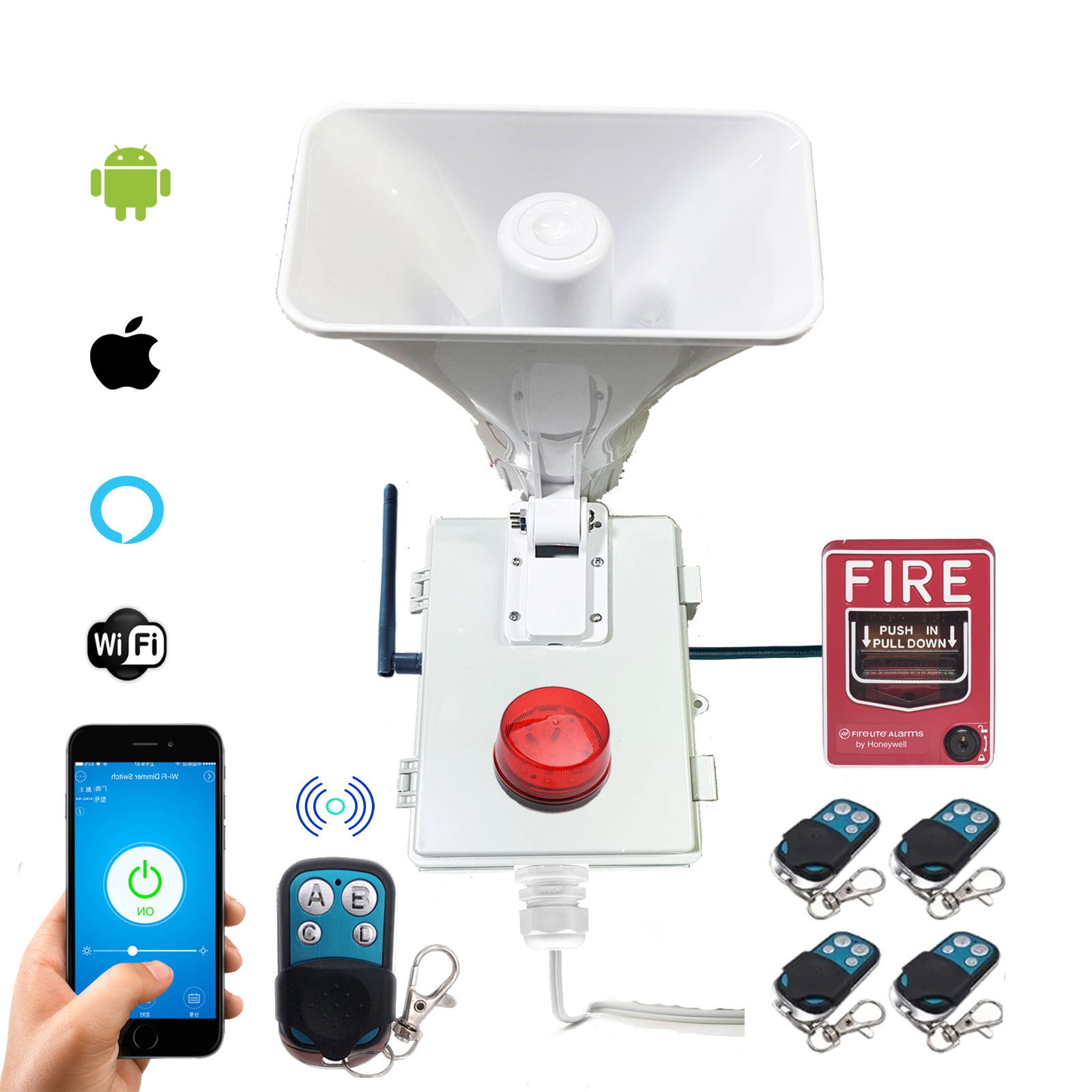 Alarma Vecinal Wifi Rf 433 Mhz Boton Fire App Android Ios