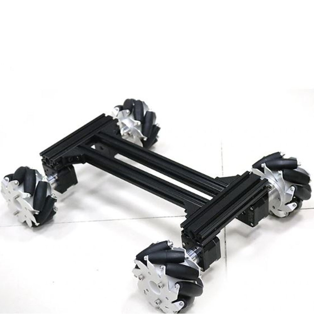 Chasis robot movil 4WD con motor DC ruedas omni